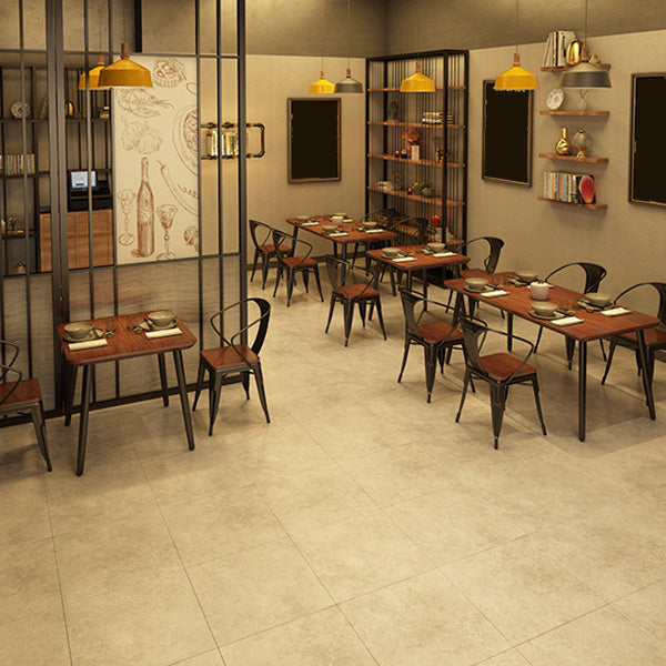 Industrial Rectangle Dining Table Solid Wood Top Dining Table for Restaurant