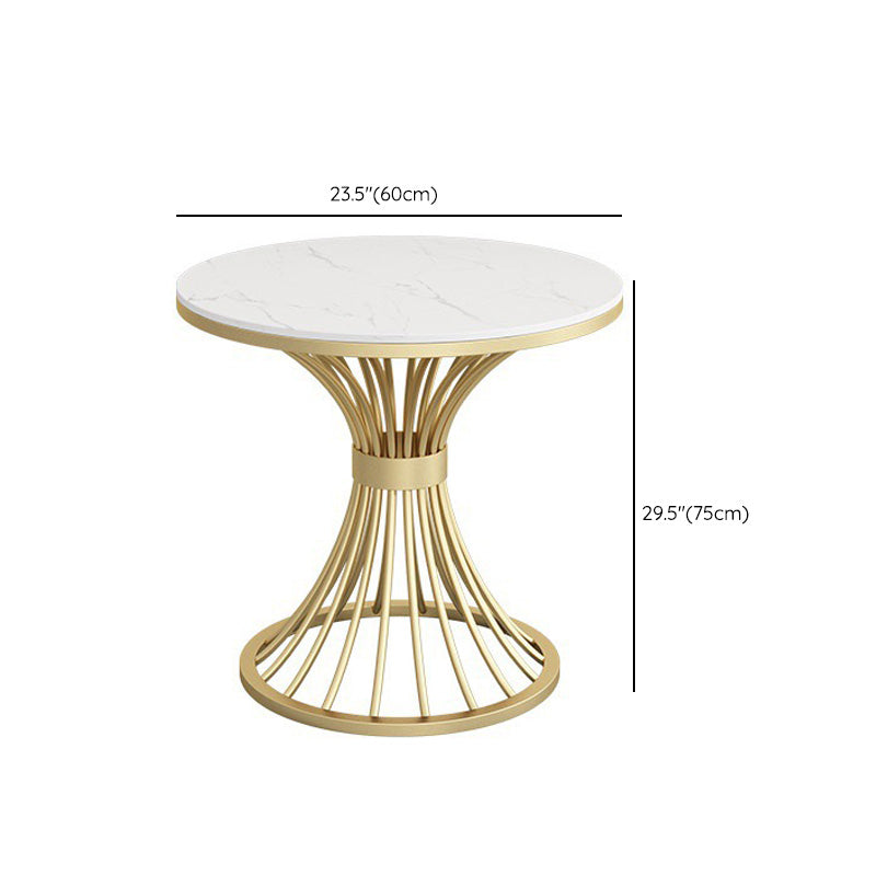 White Faux Marble Dining Table Traditional Luxury Round Table for Home