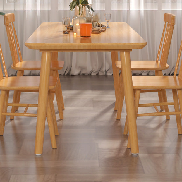 Pine Solid Wood Dining Table Rectangle Dining Table with Natural Finish Legs
