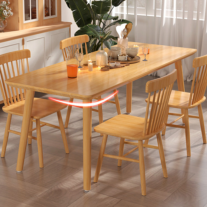Pine Solid Wood Dining Table Rectangle Dining Table with Natural Finish Legs