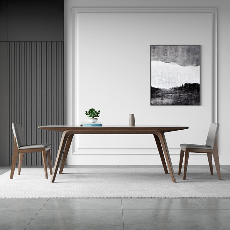 Modern Style Rectangle Table Set 1/2/3/4/5/7 Pieces Dining Set with Wood Legs