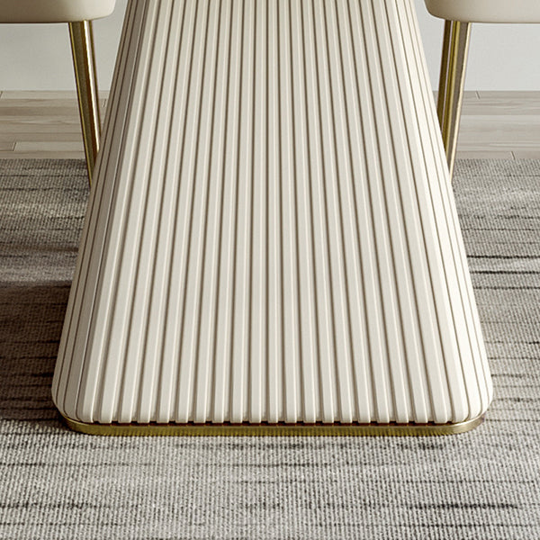 Glam Style Rectangle Table Set 1/4/5/6 Pieces Dining Set with Metal Legs