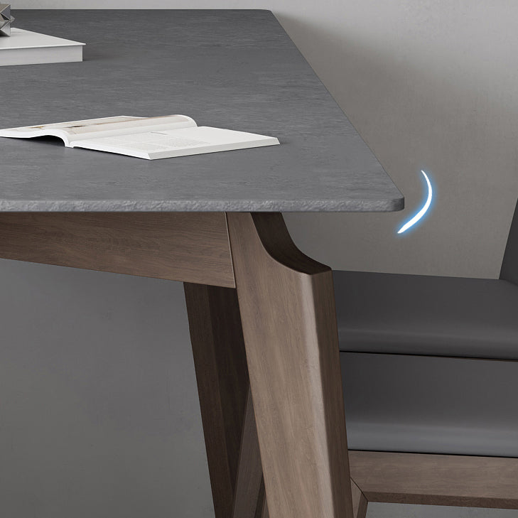 Modern 1/2/5/7 Pieces Furniture Stone Rectangle Dining Chairs Set in Gray