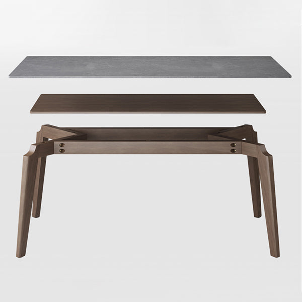 Modern 1/2/5/7 Pieces Furniture Stone Rectangle Dining Chairs Set in Gray