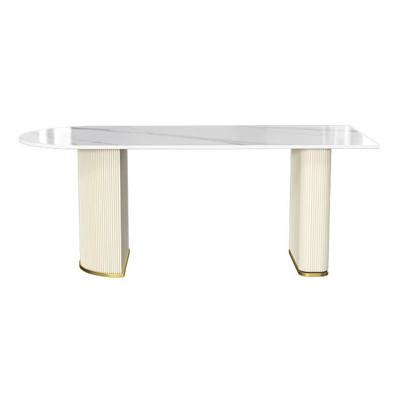 Glam Style Rectangle Table Set 1/2/3/5 Pieces Dining Set with Metal Legs