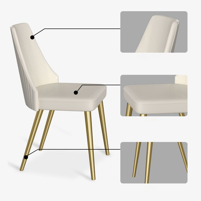 Glam Style Rectangle Table Set 1/2/3/5 Pieces Dining Set with Metal Legs