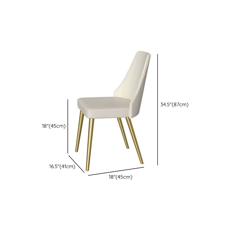 Glam Style Rectangle Table Set 1/2/3/5 Pieces Dining Set with Metal Legs