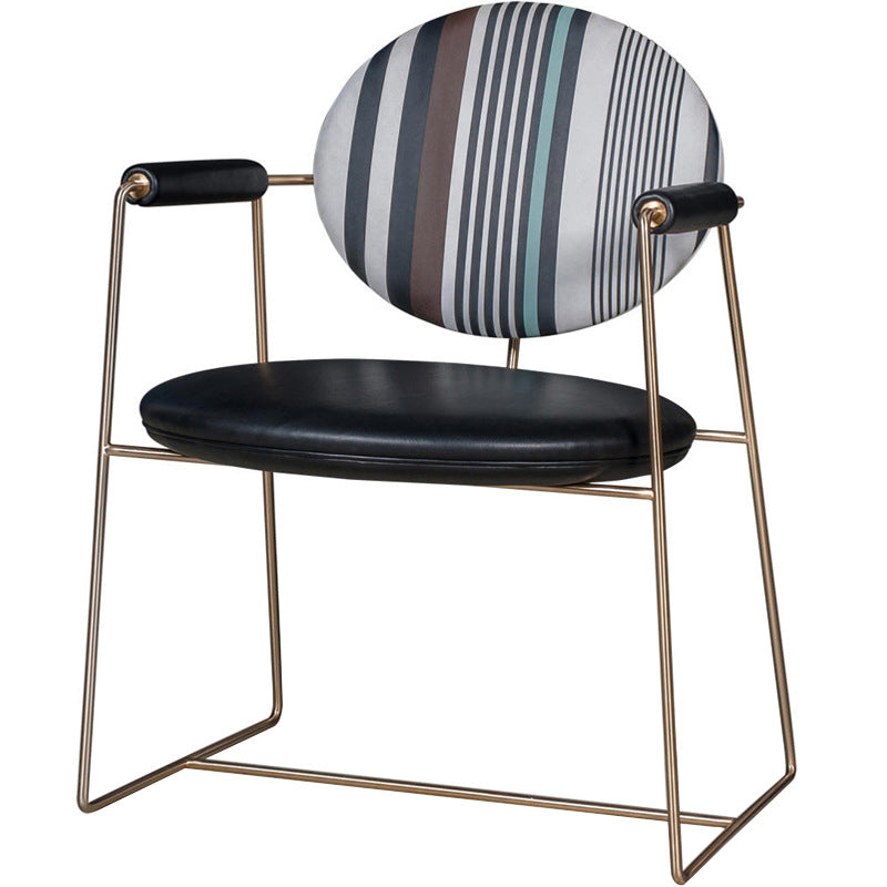 Indoor Glam Dining Chair King Louis Back Arm Chair with Upholstered