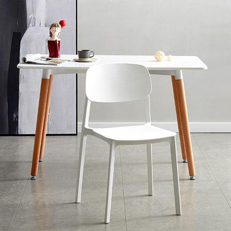 Home Dining Room Side Chair Low Back Plastic Stack Dining Chair