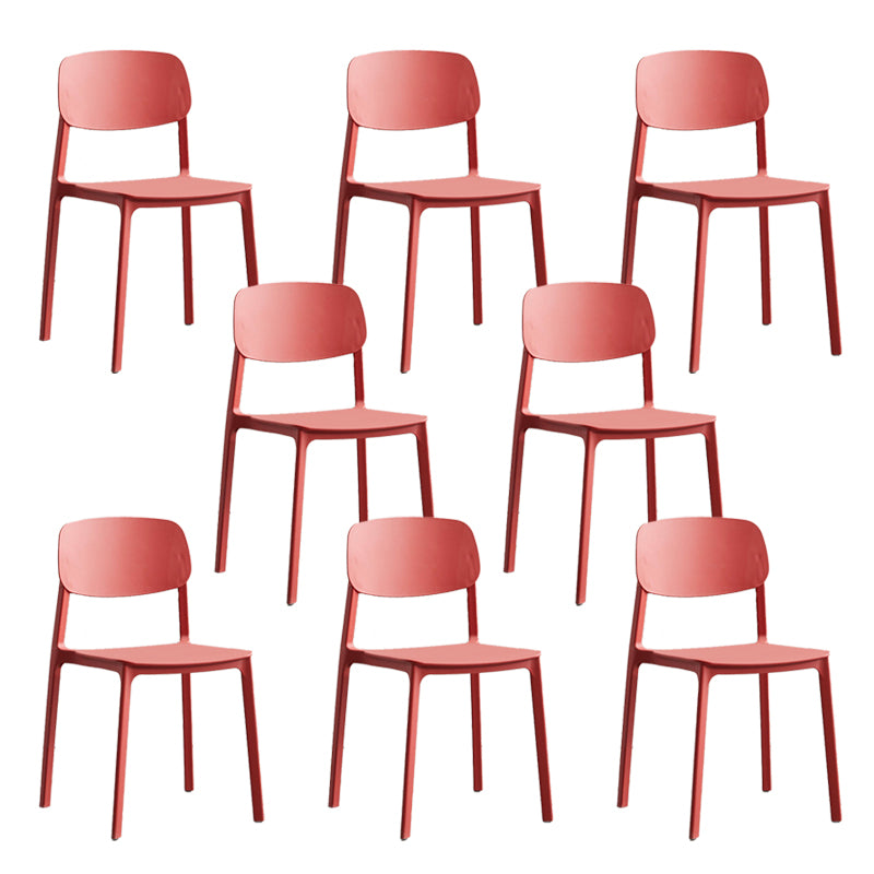 Home Dining Room Side Chair Low Back Plastic Stack Dining Chair