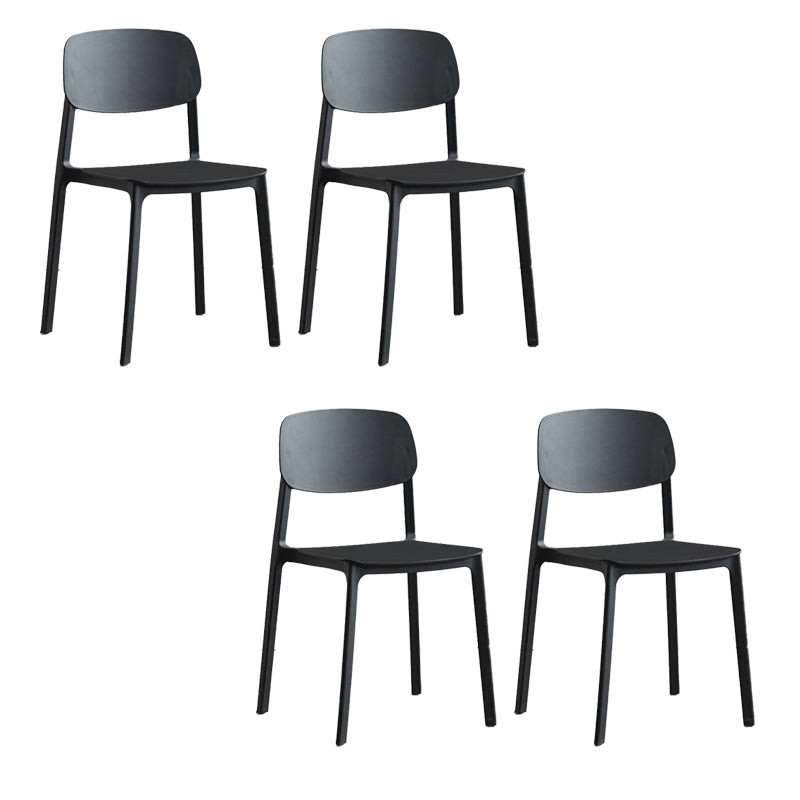 Home Dining Room Side Chair Low Back Plastic Stack Dining Chair