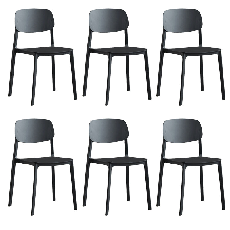 Home Dining Room Side Chair Low Back Plastic Stack Dining Chair