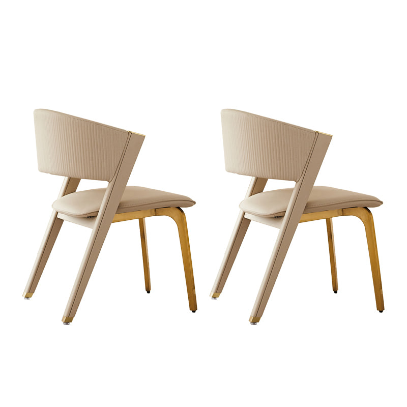 Home Indoor Side Chair Glam Upholstered Armless Chair in Beige