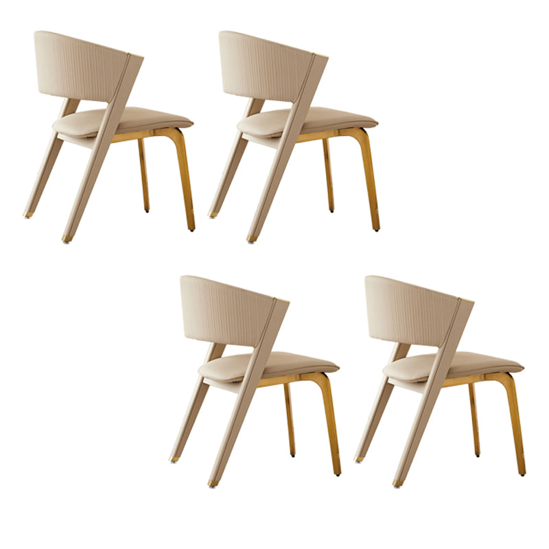 Home Indoor Side Chair Glam Upholstered Armless Chair in Beige