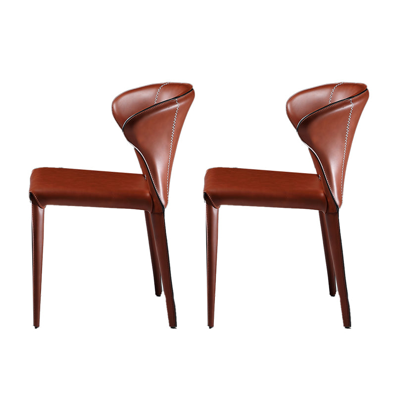 Indoor Wingback Parsons Chair Upholstered Faux Leather Side Chair