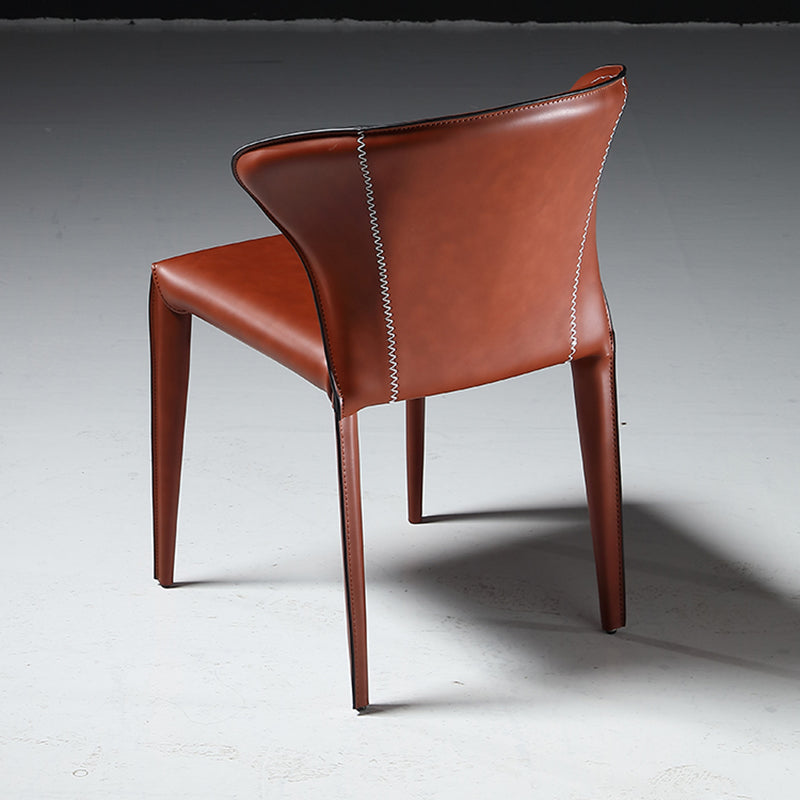 Indoor Wingback Parsons Chair Upholstered Faux Leather Side Chair