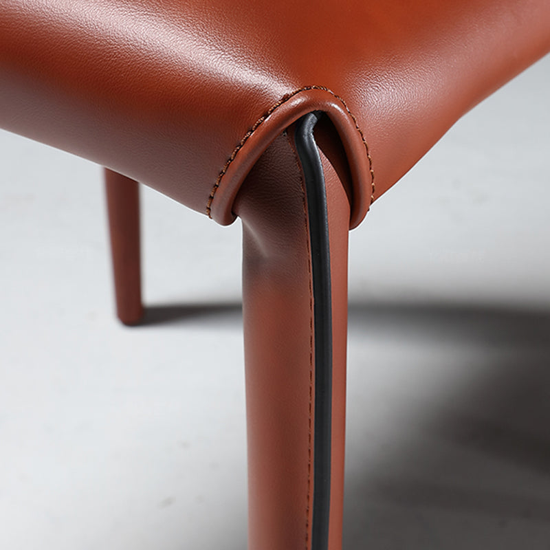 Indoor Wingback Parsons Chair Upholstered Faux Leather Side Chair