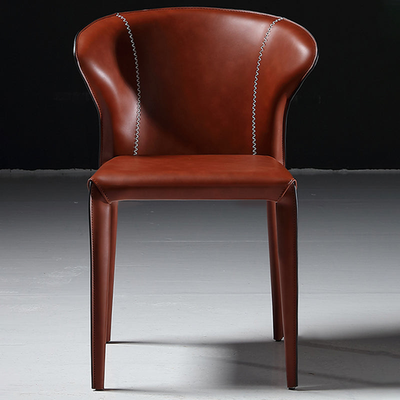 Indoor Wingback Parsons Chair Upholstered Faux Leather Side Chair