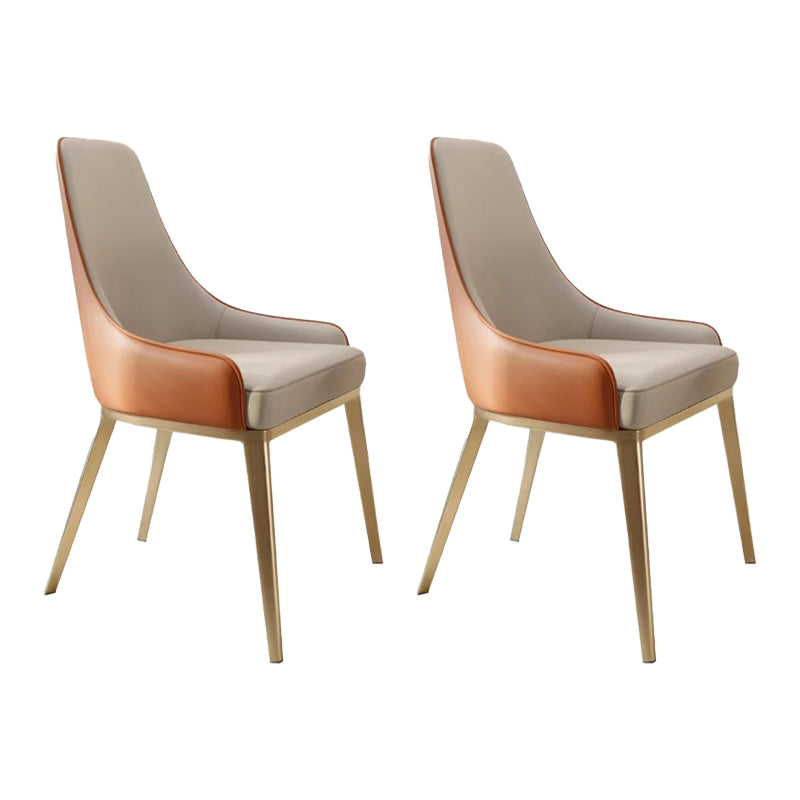 Indoor Upholstered Armless Dining Chairs Parsons Chair with Metal Legs