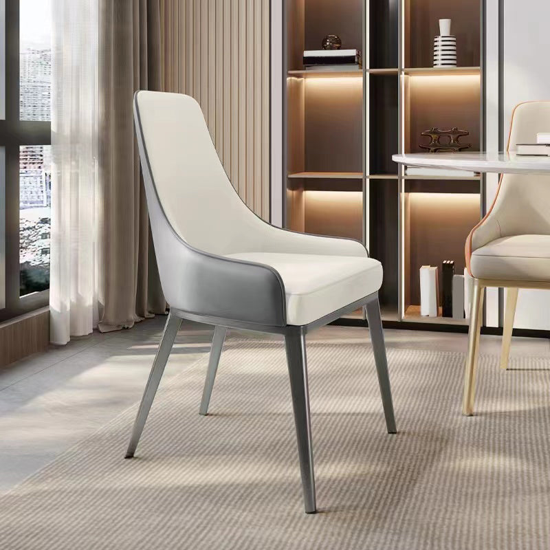 Indoor Upholstered Armless Dining Chairs Parsons Chair with Metal Legs