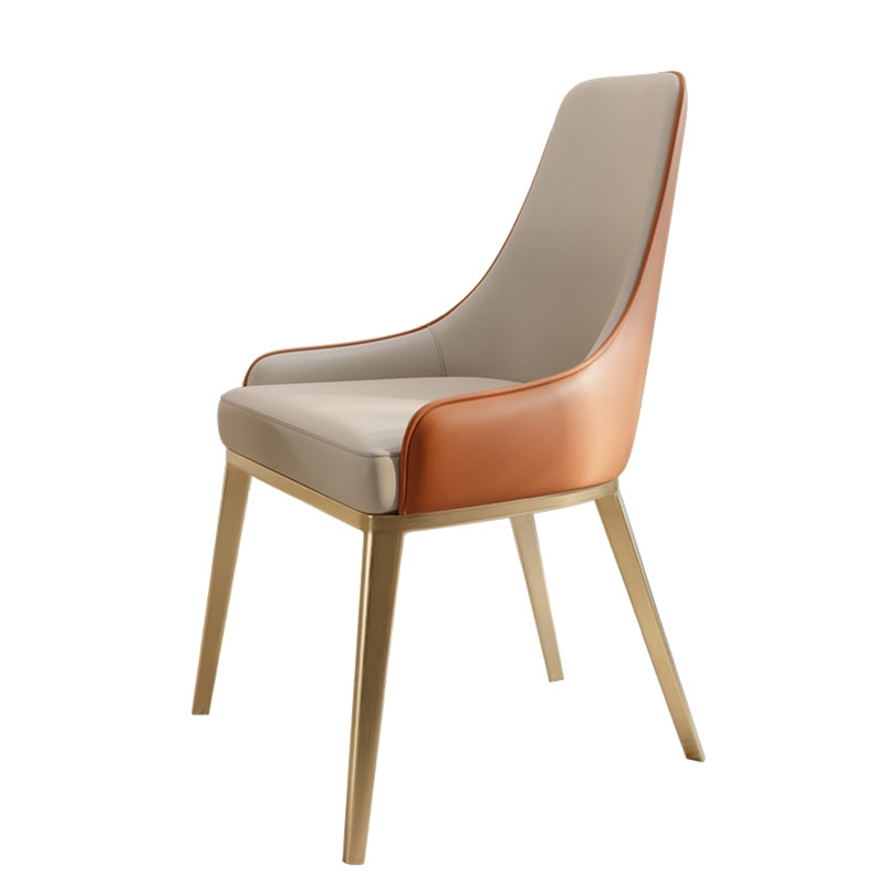 Indoor Upholstered Armless Dining Chairs Parsons Chair with Metal Legs