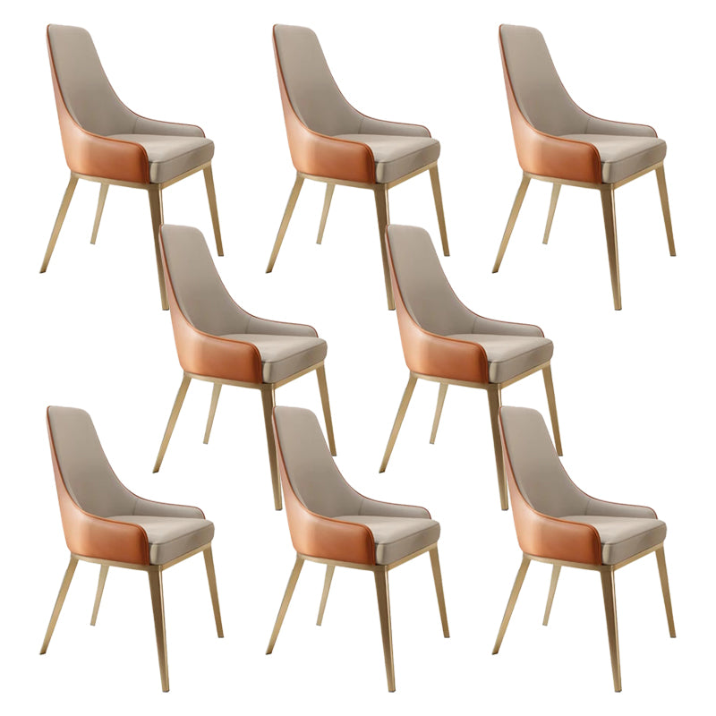 Indoor Upholstered Armless Dining Chairs Parsons Chair with Metal Legs