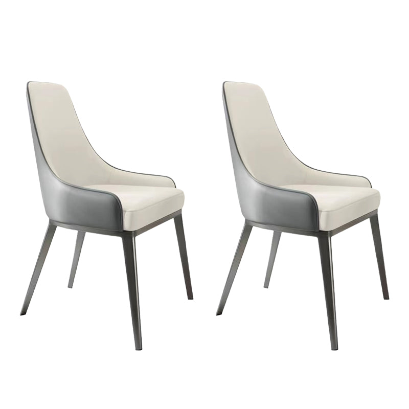 Indoor Upholstered Armless Dining Chairs Parsons Chair with Metal Legs