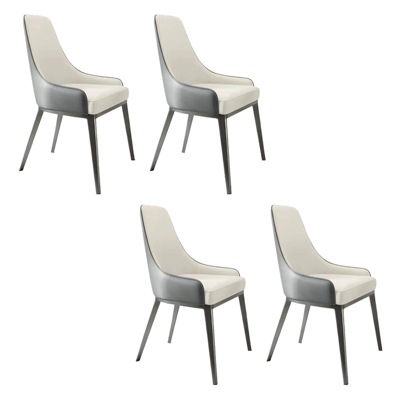 Indoor Upholstered Armless Dining Chairs Parsons Chair with Metal Legs