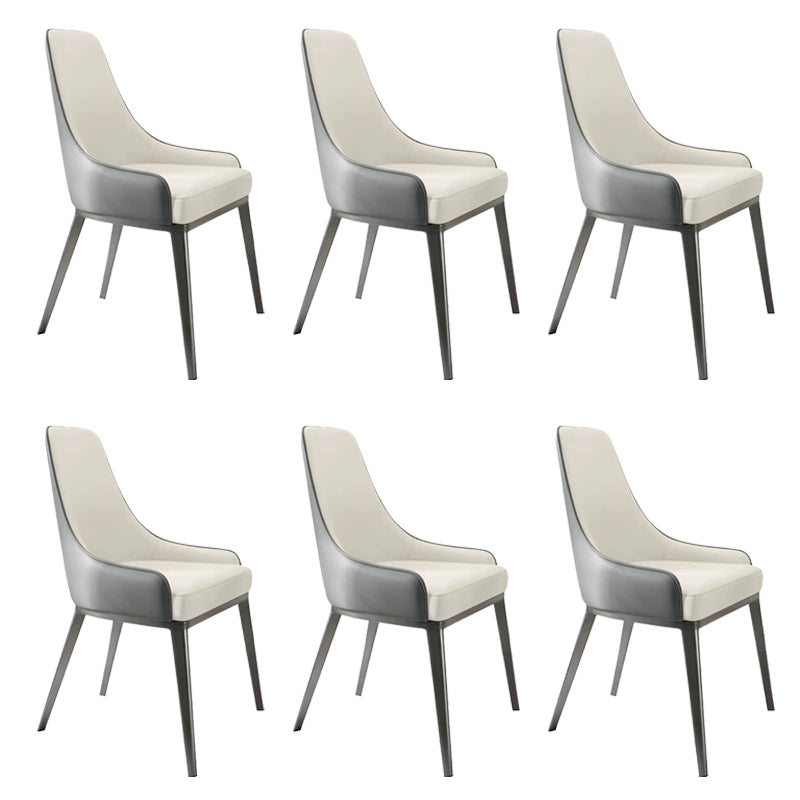 Indoor Upholstered Armless Dining Chairs Parsons Chair with Metal Legs