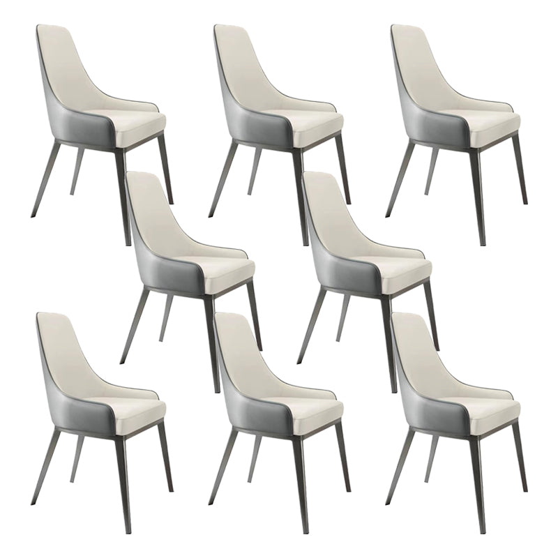 Indoor Upholstered Armless Dining Chairs Parsons Chair with Metal Legs