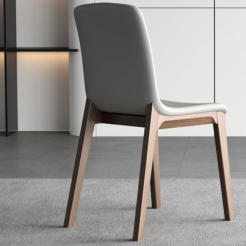 Faux Leather Modern Side Chair Parsons Chair with Upholstered