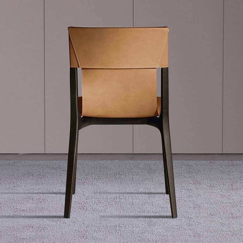 Faux Leather Kitchen Dining Side Chair Armless Dining Chair with Wood Legs