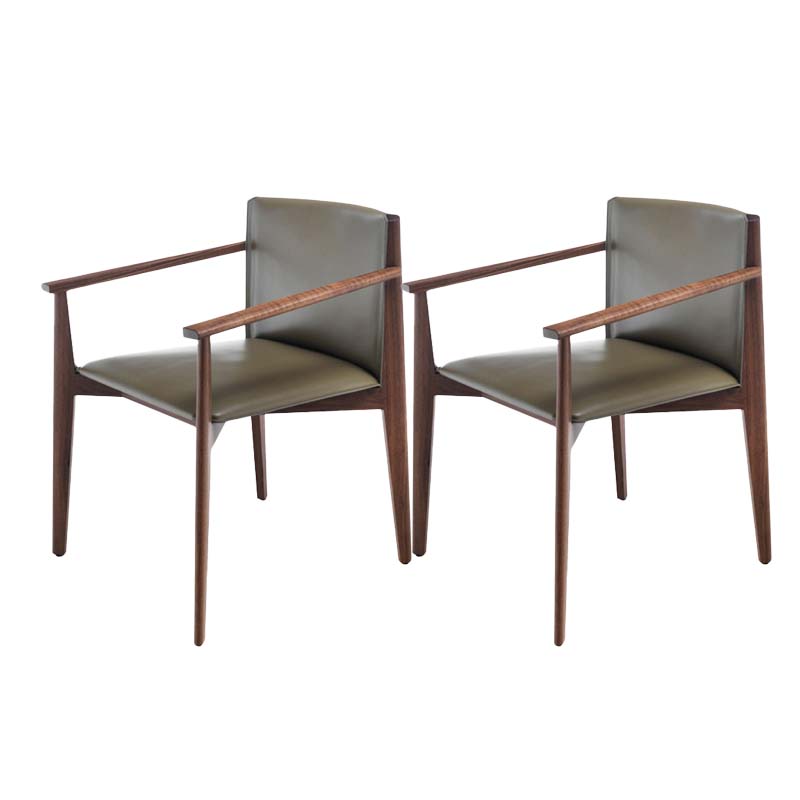 Armless Kitchen Dining Side Chair Faux Leather Chair with Wood Legs