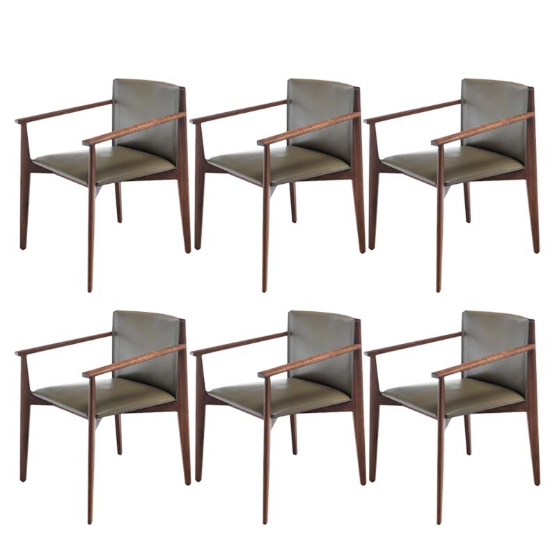 Armless Kitchen Dining Side Chair Faux Leather Chair with Wood Legs