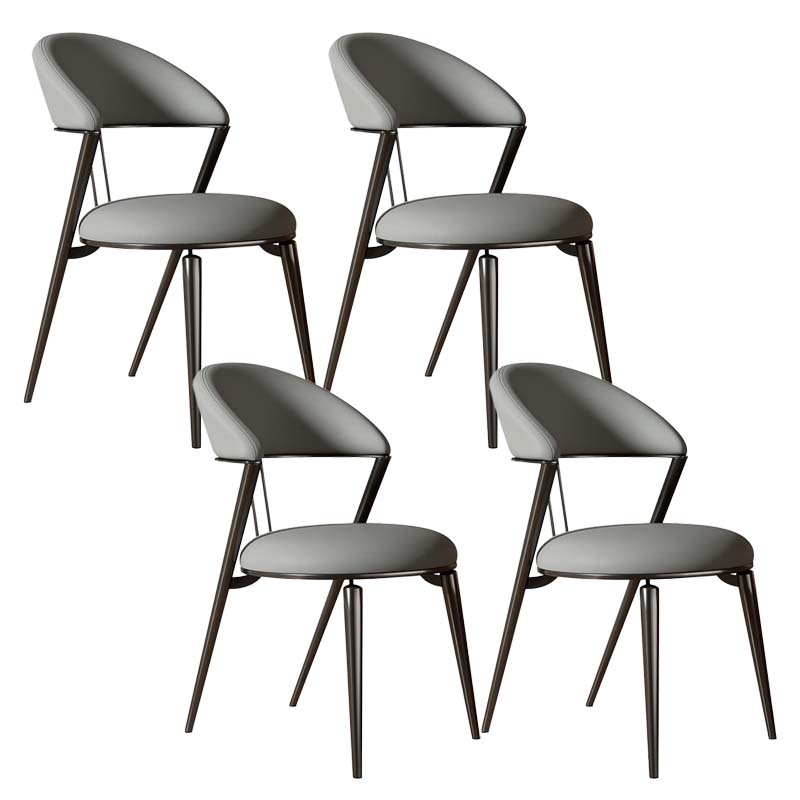 Armless Upholstered Dining Chairs Faux Leather Kitchen Dining Side Chair