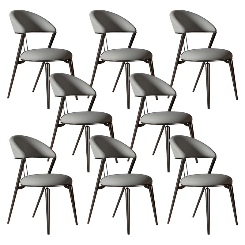 Armless Upholstered Dining Chairs Faux Leather Kitchen Dining Side Chair