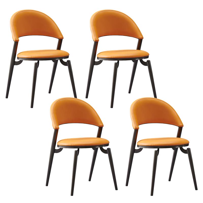 Armless Upholstered Dining Chairs Faux Leather Kitchen Dining Side Chair