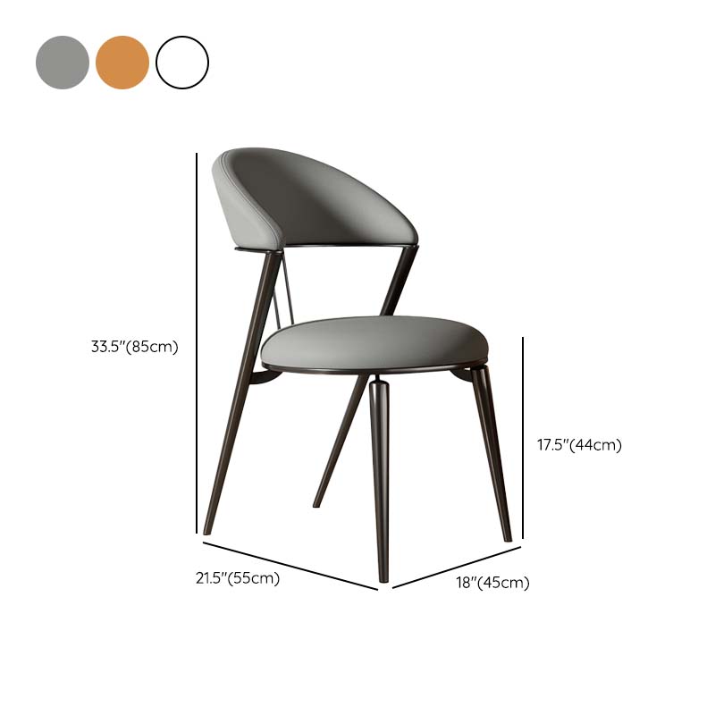 Armless Upholstered Dining Chairs Faux Leather Kitchen Dining Side Chair