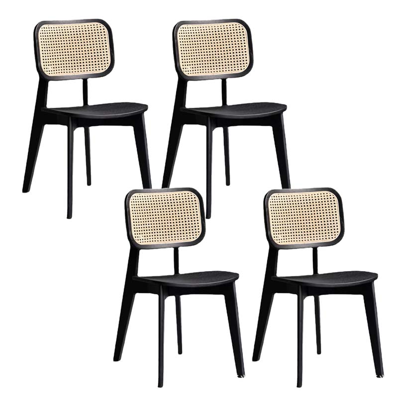 Armless Kitchen Dining Side Chair Wood Open Back Dining Side Chair