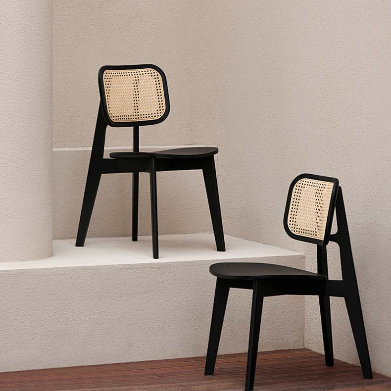 Armless Kitchen Dining Side Chair Wood Open Back Dining Side Chair