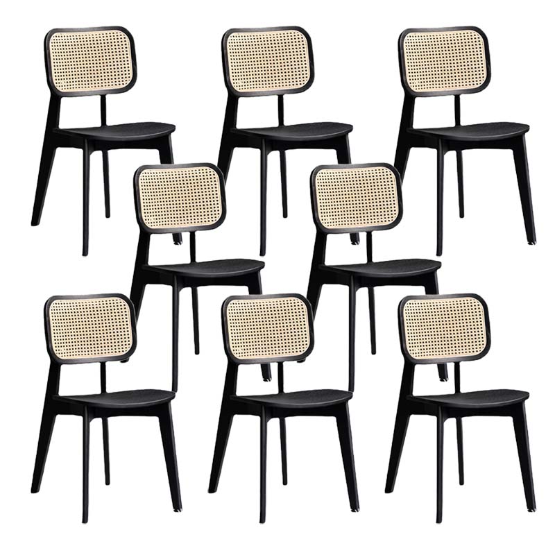 Armless Kitchen Dining Side Chair Wood Open Back Dining Side Chair