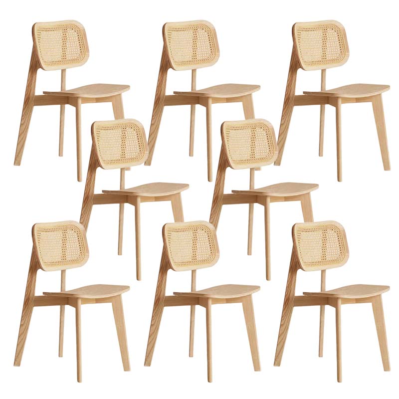 Armless Kitchen Dining Side Chair Wood Open Back Dining Side Chair