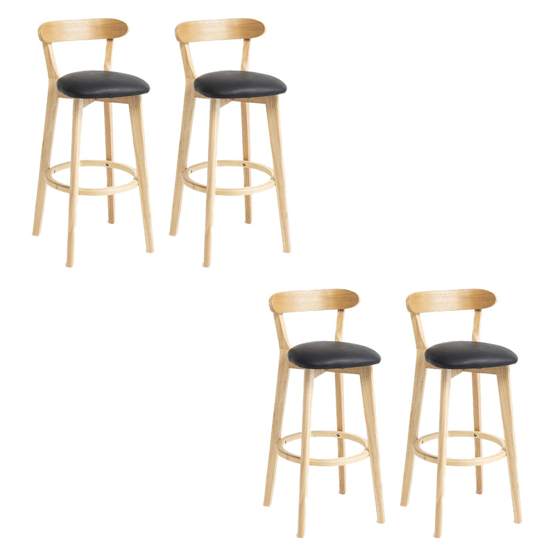 Industrial Armless Backrest Counter Stool Wood Bar Stool with Pedal for Cafe