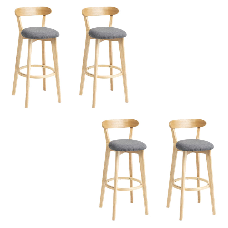 Industrial Armless Backrest Counter Stool Wood Bar Stool with Pedal for Cafe