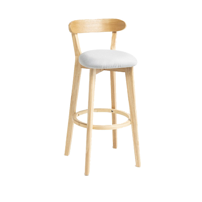 Industrial Armless Backrest Counter Stool Wood Bar Stool with Pedal for Cafe