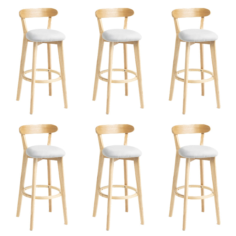 Industrial Armless Backrest Counter Stool Wood Bar Stool with Pedal for Cafe