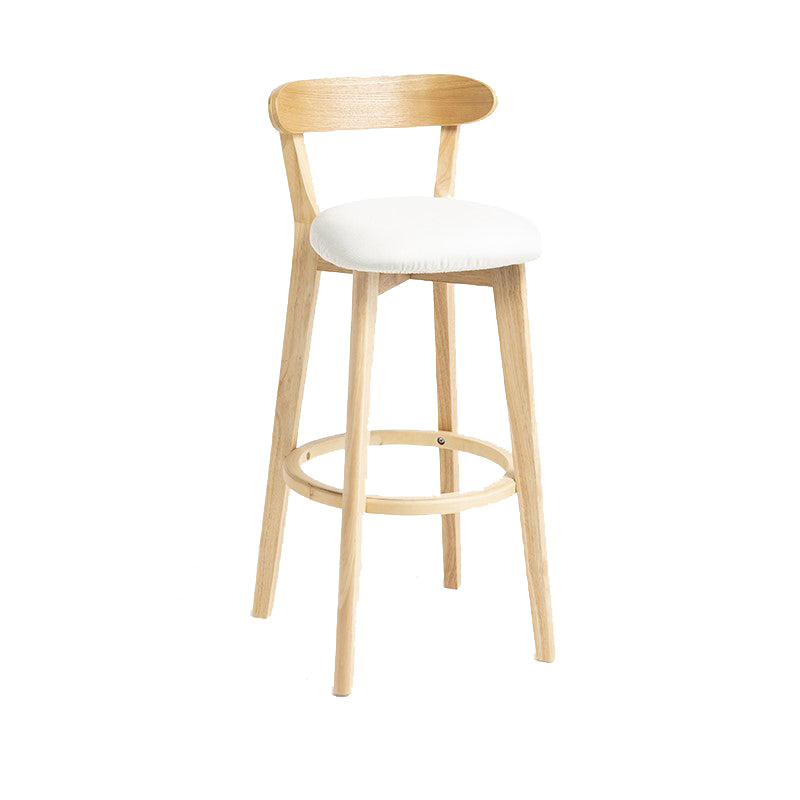 Industrial Armless Backrest Counter Stool Wood Bar Stool with Pedal for Cafe