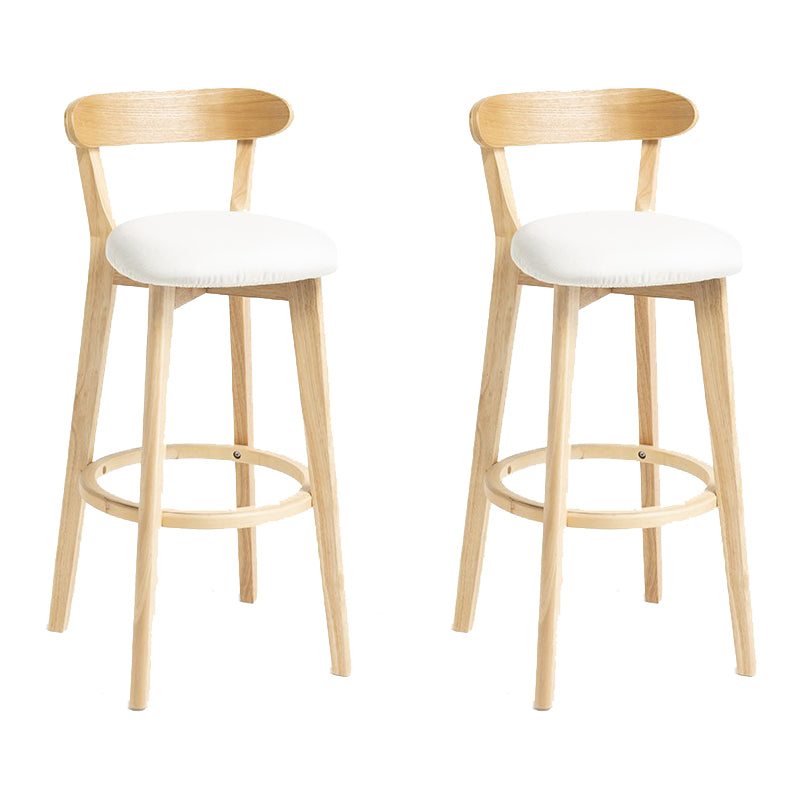 Industrial Armless Backrest Counter Stool Wood Bar Stool with Pedal for Cafe