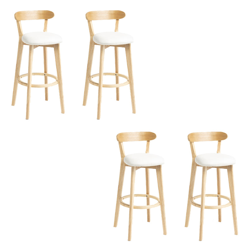 Industrial Armless Backrest Counter Stool Wood Bar Stool with Pedal for Cafe