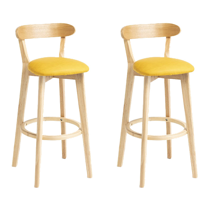 Industrial Armless Backrest Counter Stool Wood Bar Stool with Pedal for Cafe